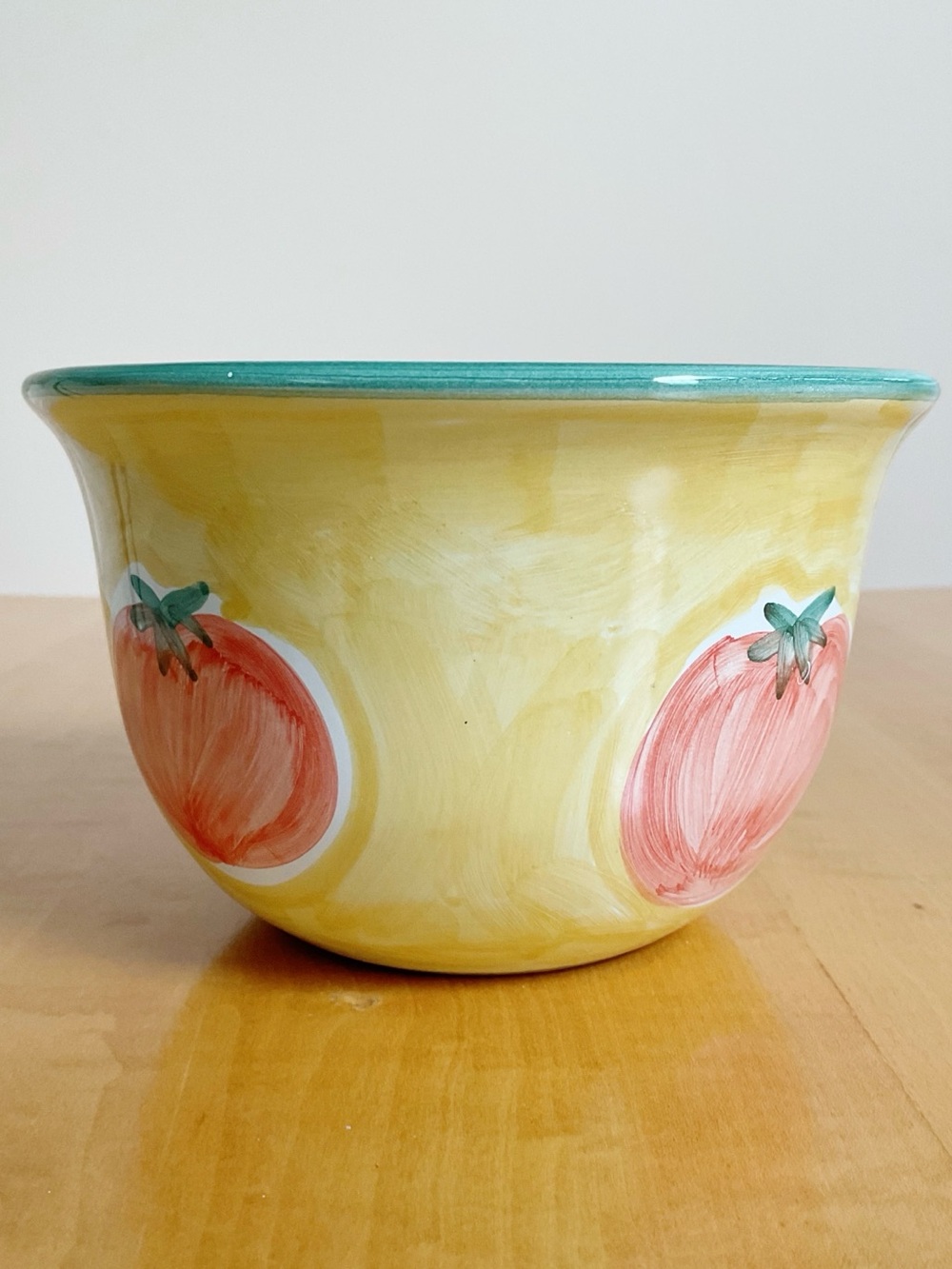 Vintage Pottery Barn Italy Hand Painted Tomato Serving Bowl Tuscan Farmhouse